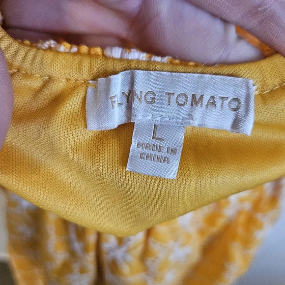 Vici Flying Tomato Lucy Eyelet Flutter Sleeve Bow Back Mini Dress - Picture 7 of 8